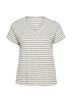 Gestreiftes Jersey-T-Shirt mit V-Ausschnitt