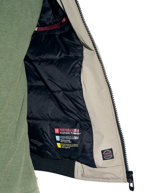 Herren Funktionsjacke mit abnehmbarer Kapuze , Braunbeige