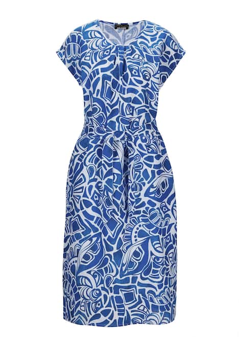 Leinenkleid Ethno, Halbarm