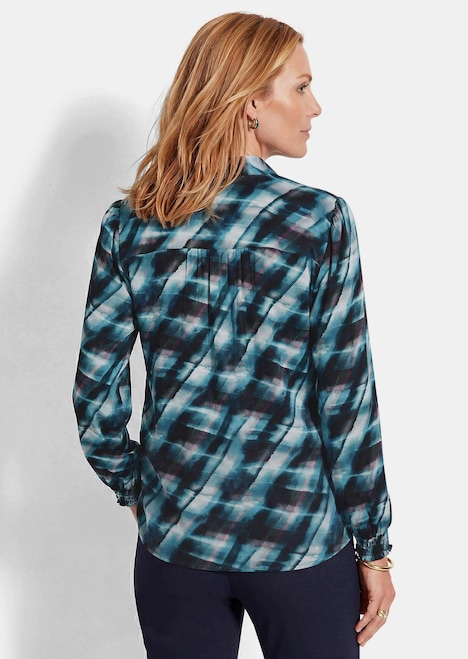 Viskosebluse mit Karo-Print