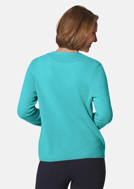 Kaschmirstrickjacke mit V-Ausschnitt