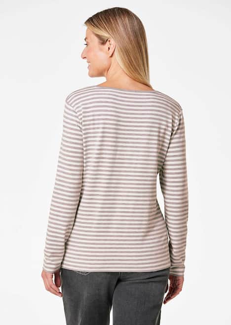 Ringelshirt mit U-Boot-Ausschnitt