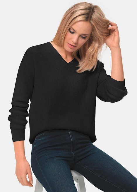 Kaschmirpullover mit V-Ausschnitt