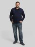 Langarm Poloshirt mit Waffelstruktur
