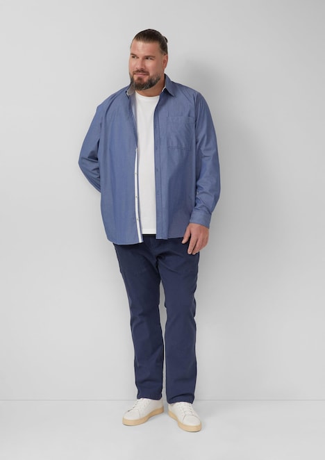 Regular Fit: Gewaschenes Hemd mit Brusttasche