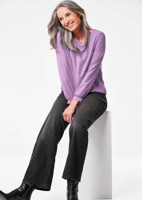 GOLDNER Schlupfbluse Blouse van luchtig chiffon