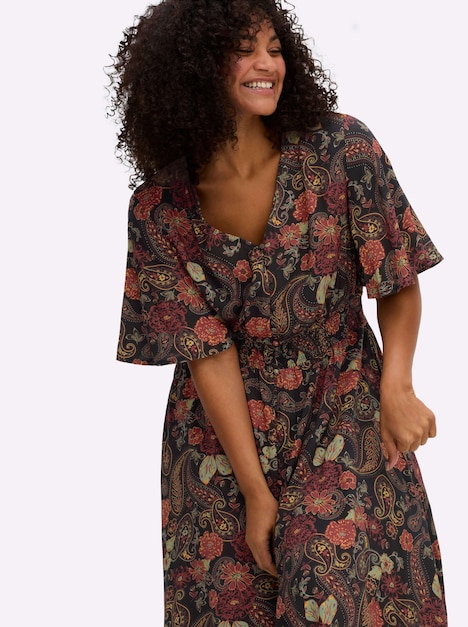 Kleid Kurzarm Ohne Kragen