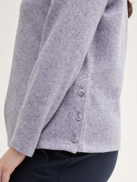 Soft-Touch Sweatshirt mit Knopfdetails