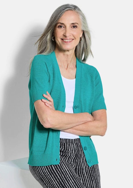 Damen Cardigan in Pink, Halbarm