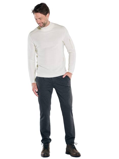 engbers Herren Pullover Polokragen , Naturweiss