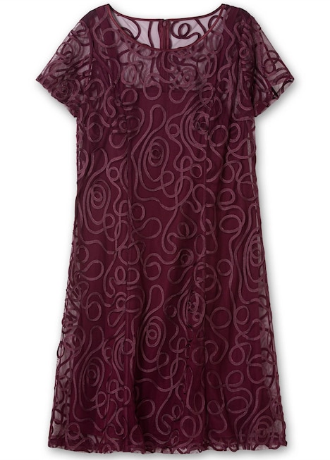 Spitzenkleid Kurzarm Uni
