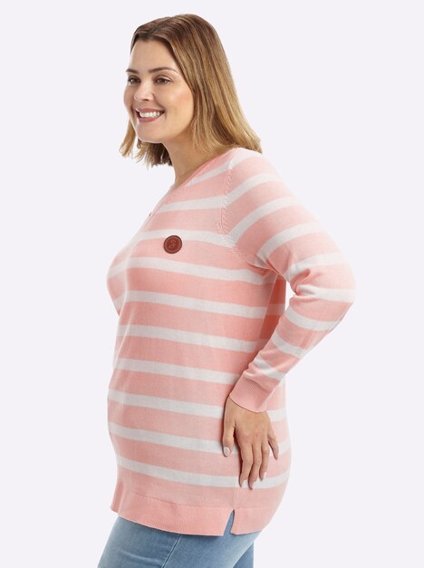 Strickpullover Langarm Jersey Ohne Kragen