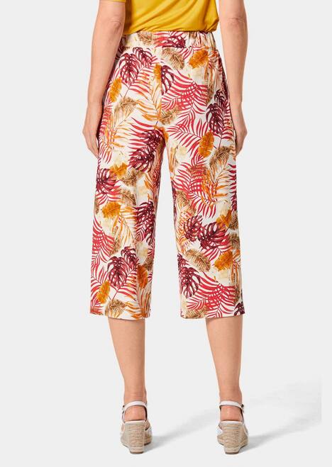 GOLDNER Broek met print Zomerse gedessineerde broek