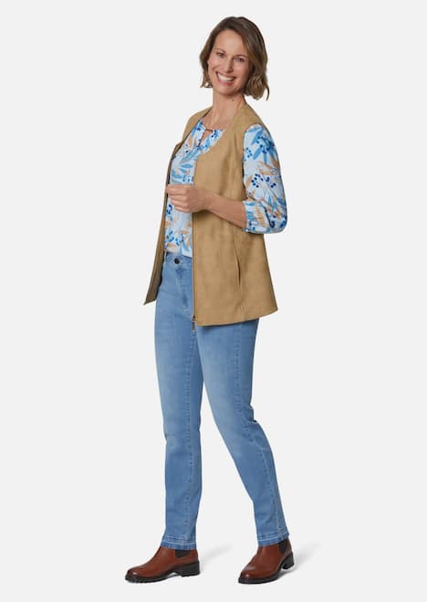 Velourslederimitat-Weste