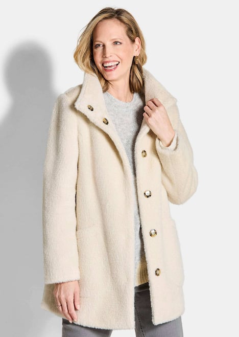 Jacke mit Stehkragen aus Federgarn