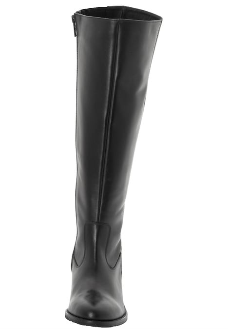 Weitschaftstiefel Weitschaftstiefel aus Leder, mit Stretch-Einsatz Uni