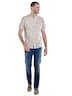 Herren Kurzarm-Hemd mit Leinenanteil , Beige