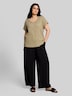 Loose Fit T-Shirt im Material-Mix