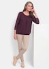Chiffon-Shirt mit 3/4-Arm, Rundhals