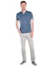 Herren Poloshirt mit Kontraststreifen , Mittelblau