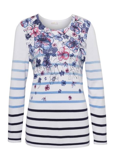 Blütenreicher Druckpullover