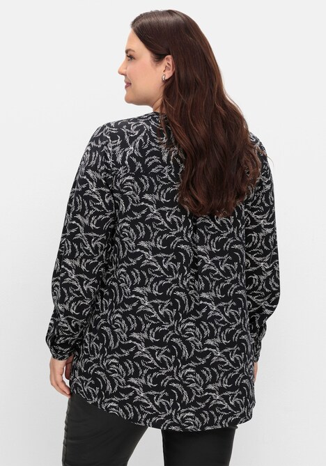 Tunika Langarm Paisley Ohne Kragen