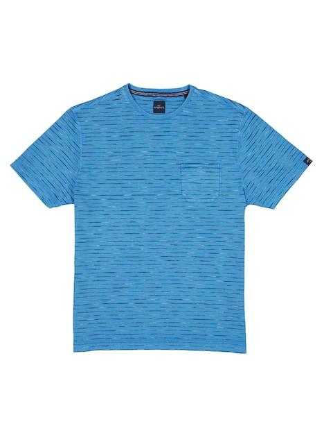 Herren Rundhals T-Shirt mit Brusttasche , Brilliantblau