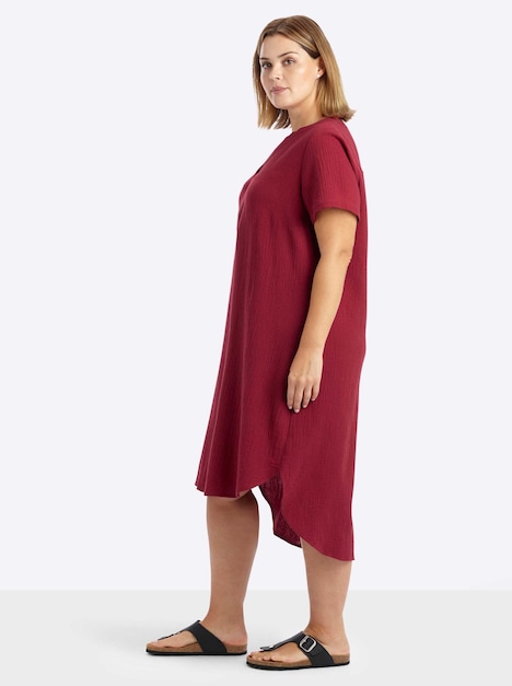 Kleid Kurzarm Ohne Kragen