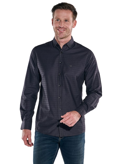 engbers Herren Langarm-Hemd gemustert , Anthrazit