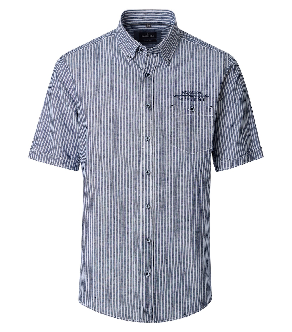 Leinenhemd kurzarm gestreift Casual Fit
