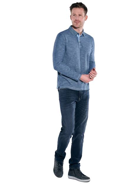 engbers Herren Langarm-Shirt strukturiert , Marineblau