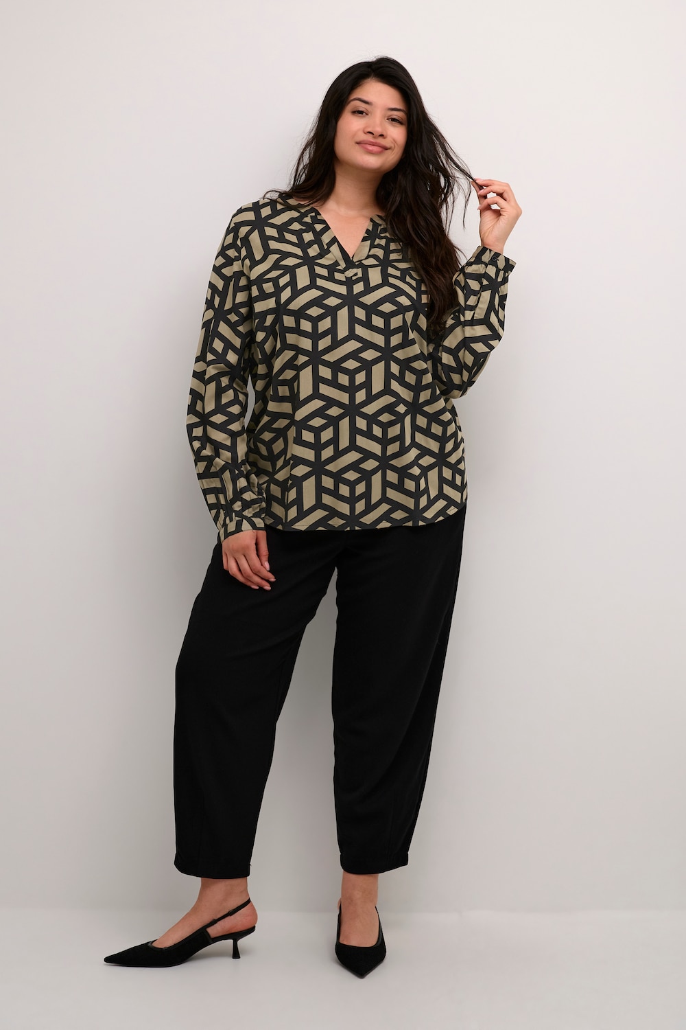 Langarm-Bluse Regular fit