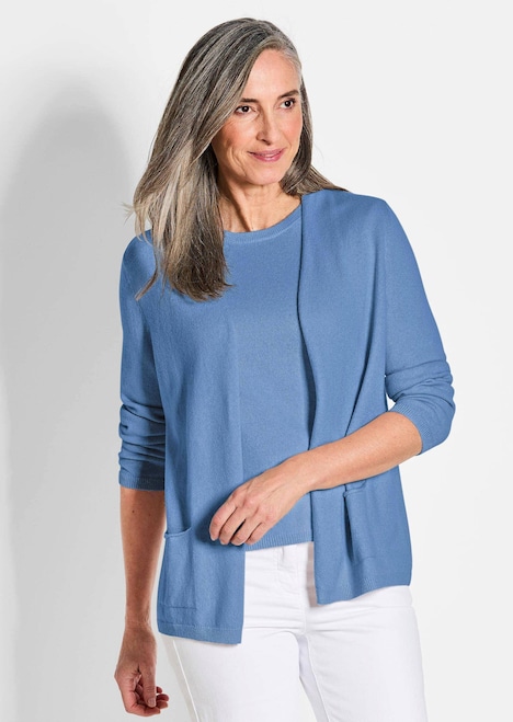 Kaschmir-Longstrickjacke