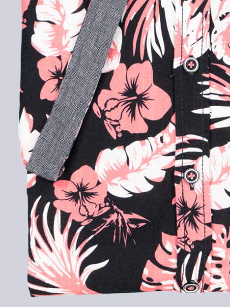 engbers Herren Kurzarm-Hemd gemustert , Hellrot