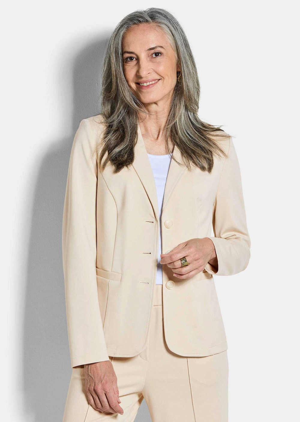 Viscose blazer met reverskraag