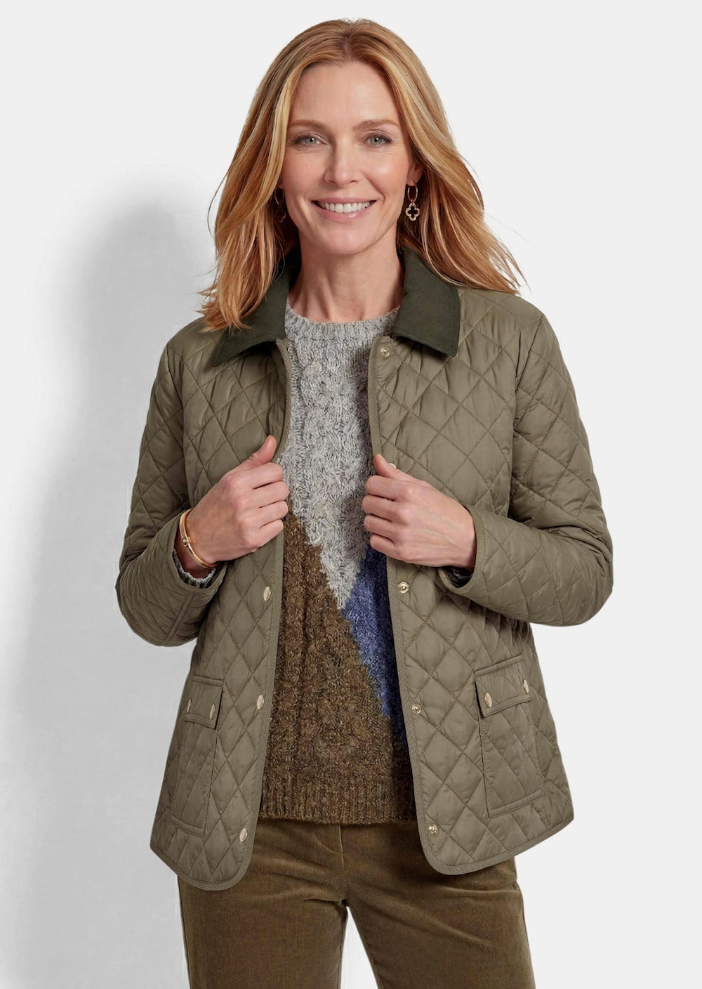 Steppjacke mit Hemdkragen