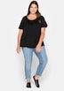 T-Shirt Kurzarm Uni Ohne Kragen