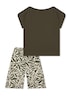 Schiesser Damen Pyjama Selected Premium oliv