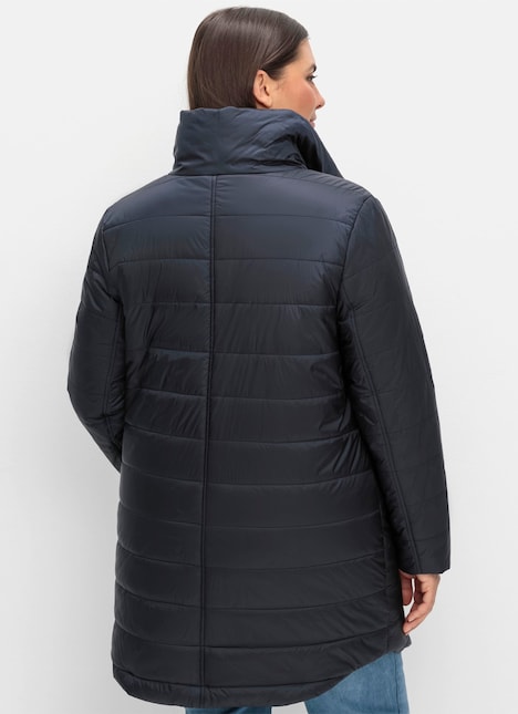 Steppjacke Langarm Uni Umlegekragen