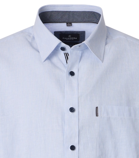 Leinenhemd Kurzarm gestreift Comfort Fit