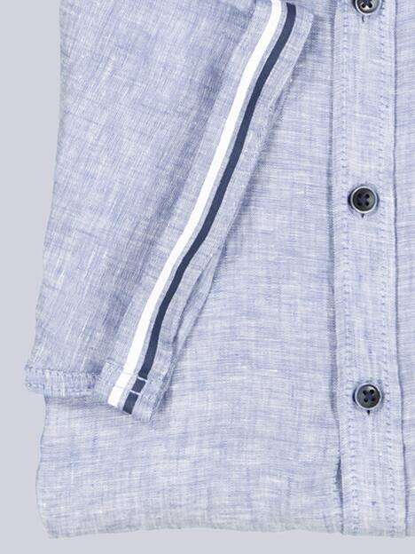 engbers Herren Kurzarm-Hemd aus Leinen , Indigoblau