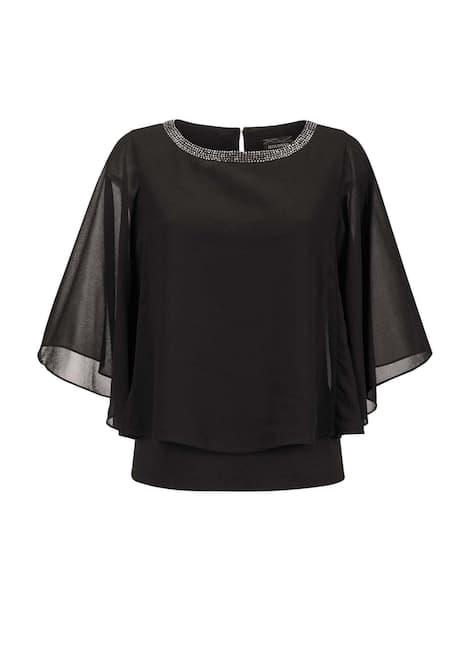 Edle Chiffonbluse, U-Boot-Ausschnitt