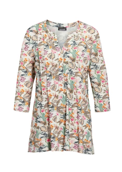 Figurschmeichelndes Drucktunika-Shirt