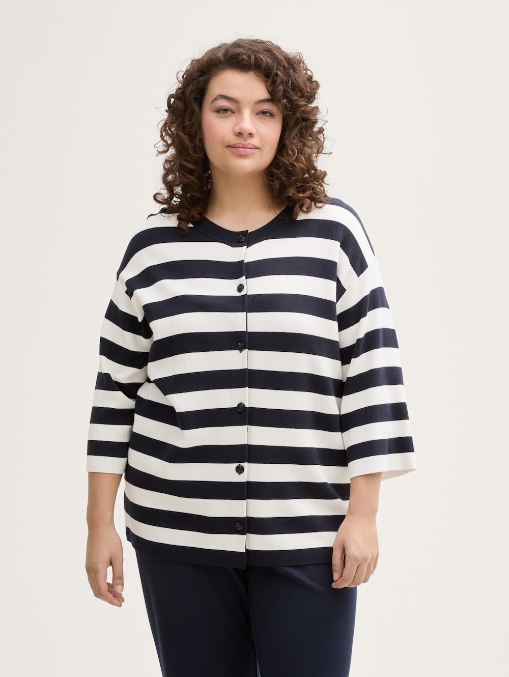Tom Tailor Women PLUS Pullover & Strickjacken Plus Size - Cardigan mit Streifenmuster