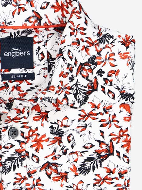 engbers Herren Jersey-Hemd slim fit , Rot