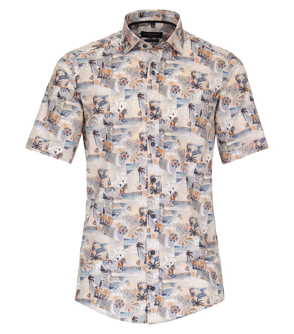CASAMODA Freizeithemd Kurzarm Print Casual Fit
