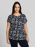 T-Shirt im Material-Mix