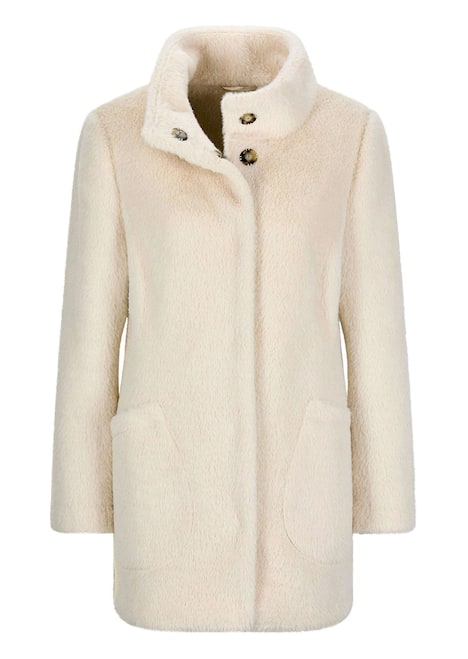 Jacke mit Stehkragen aus Federgarn
