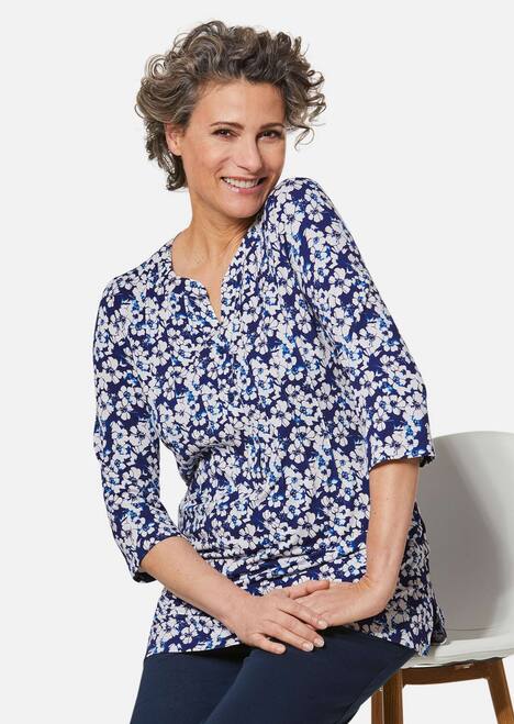 Figurschmeichelndes Drucktunika-Shirt