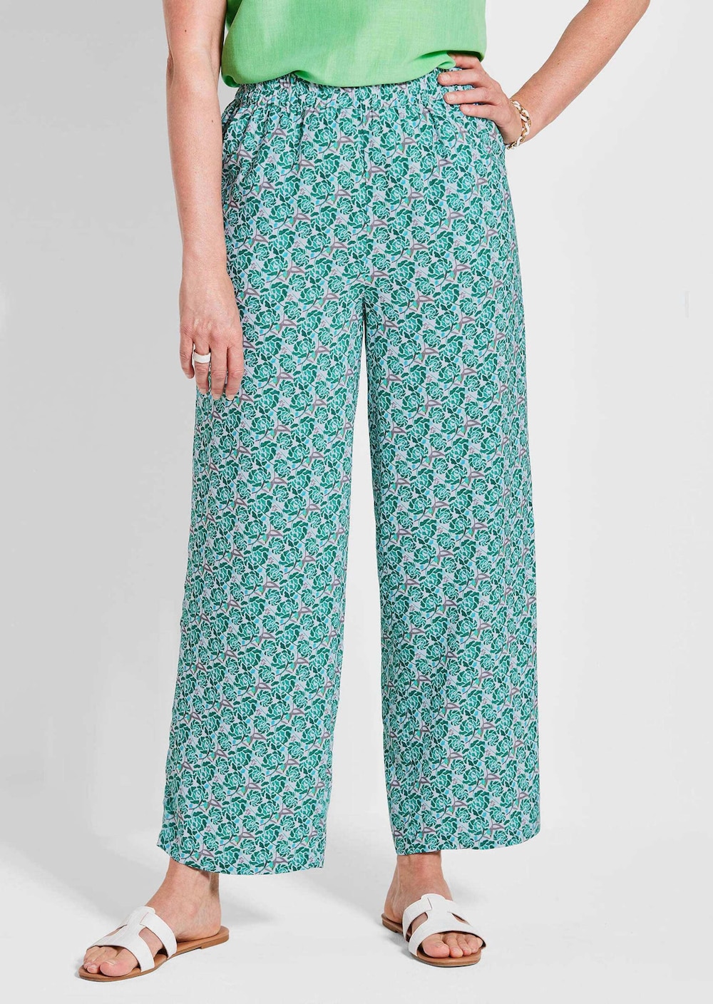 Druckhose Elegante Hose VERA mit Blütendruck